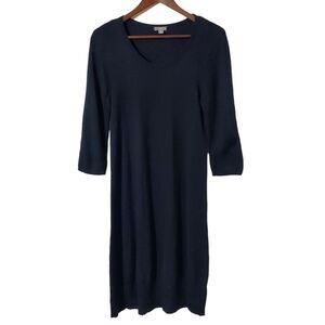 J Jill Dress Sweater Dress Size M Tall Soft Knit Wool Blend Ribbed Hem Womens